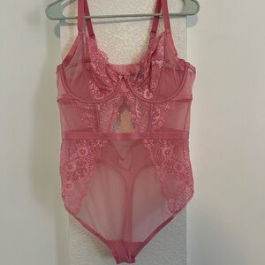 torrid Pink Sheer Lace Bandeau Bodysuit